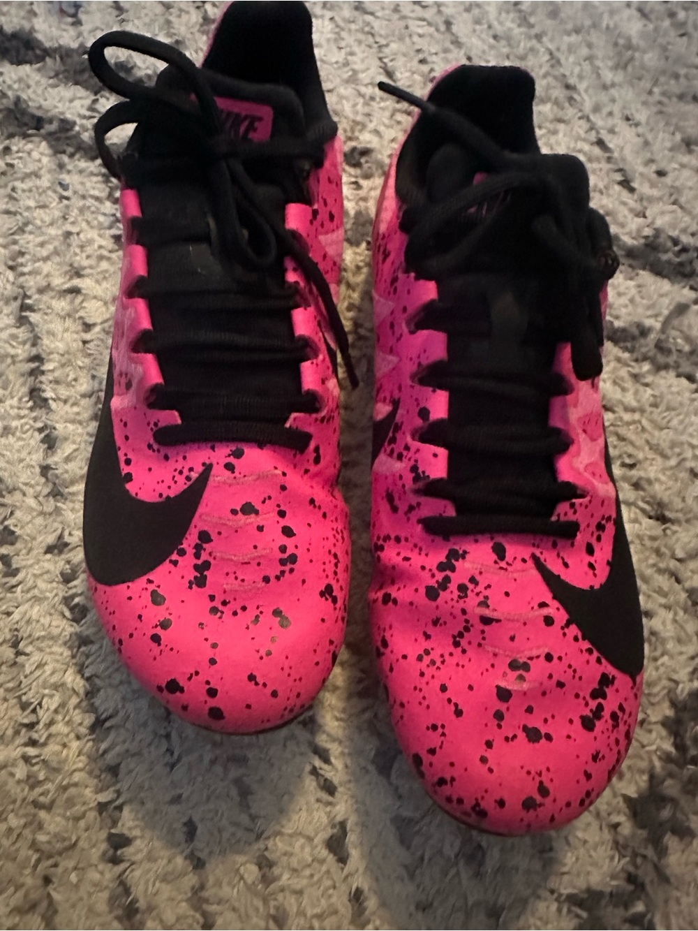 Nike Kids Hot Pink and Black Splatter Sneakers